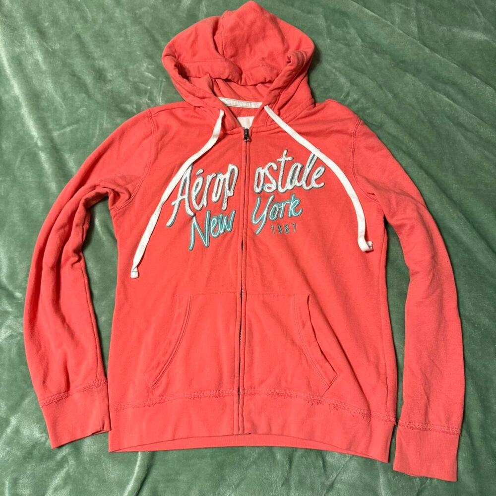Women's Coral Aeropostale Hoodie M